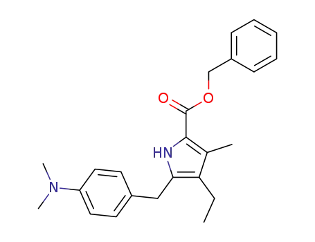 Molecular Structure of 103046-94-2 (4-ethyl-5-(4-dimethylamino-benzyl)-3-methyl-pyrrole-2-carboxylic acid benzyl ester)