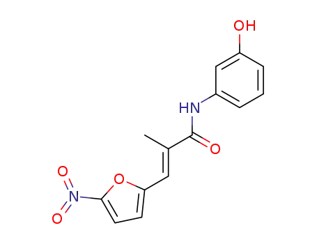 Molecular Structure of 107412-53-3 (2-methyl-3<i>t</i>-(5-nitro-[2]furyl)-acrylic acid-(3-hydroxy-anilide))