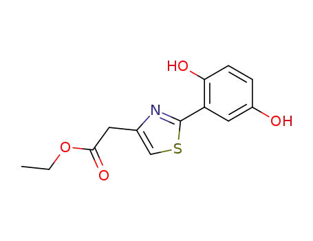 Molecular Structure of 858486-08-5 ([2-(2,5-dihydroxy-phenyl)-thiazol-4-yl]-acetic acid ethyl ester)