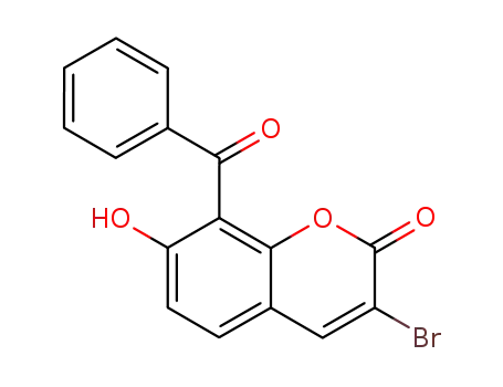 Molecular Structure of 859323-72-1 (8-benzoyl-3-bromo-7-hydroxy-coumarin)