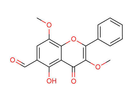 5-hydroxy-3,8-dimethoxy-4-oxo-2-phenyl-4<i>H</i>-chromene-6-carbaldehyde