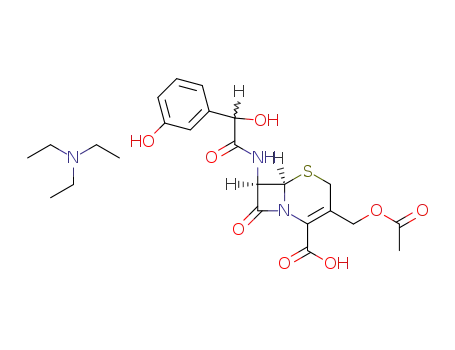 (6<i>R</i>)-3-acetoxymethyl-7<i>t</i>-[(Ξ)-2-hydroxy-2-(3-hydroxy-phenyl)-acetylamino]-8-oxo-(6<i>r</i><i>H</i>)-5-thia-1-aza-bicyclo[4.2.0]oct-2-ene-2-carboxylic acid; triethylamine salt