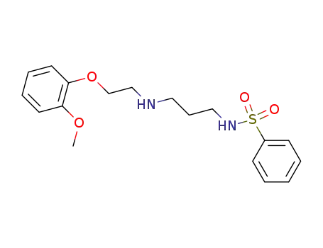N-<2-(2-Methoxy-phenoxy)-aethyl>-3-benzolsulfonylamino-propylamin