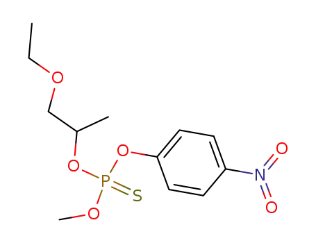 Molecular Structure of 28372-25-0 (Thiophosphoric acid O-(2-ethoxy-1-methyl-ethyl) ester O'-methyl ester O''-(4-nitro-phenyl) ester)