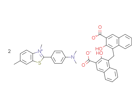Molecular Structure of 21223-63-2 (2-(4-dimethylamino-phenyl)-3,6-dimethyl-benzothiazolium; 3,3'-dihydroxy-4,4'-methanediyl-bis-naphthalene-2-carboxylate (embonate, pamoate) (2:1))