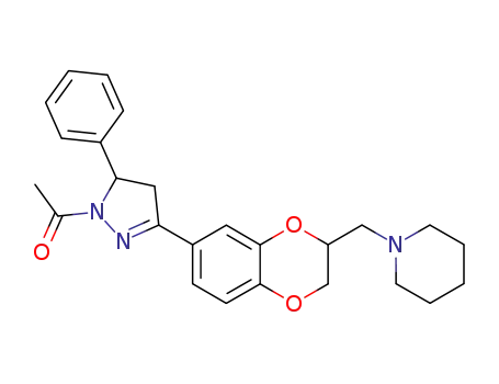 1-[7-(1-acetyl-5-phenyl-4,5-dihydro-1<i>H</i>-pyrazol-3-yl)-2,3-dihydro-benzo[1,4]dioxin-2-ylmethyl]-piperidine
