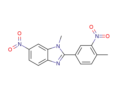 Molecular Structure of 108718-18-9 (1-methyl-2-(4-methyl-3-nitro-phenyl)-6-nitro-1<i>H</i>-benzimidazole)
