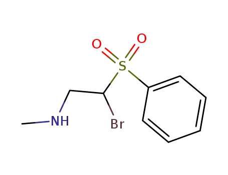 Molecular Structure of 65210-95-9 (Ethanamine, 2-bromo-N-methyl-2-(phenylsulfonyl)-)