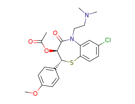 3<i>t</i>-acetoxy-7-chloro-5-(2-dimethylamino-ethyl)-2<i>r</i>-(4-methoxy-phenyl)-2,3-dihydro-5<i>H</i>-benzo[<i>b</i>][1,4]thiazepin-4-one