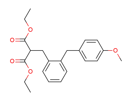 Molecular Structure of 69007-93-8 (2-[2-(4-Methoxy-benzyl)-benzyl]-malonic acid diethyl ester)