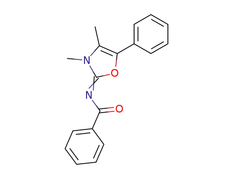 Molecular Structure of 52597-06-5 (<i>N</i>-(3,4-dimethyl-5-phenyl-3<i>H</i>-oxazol-2-ylidene)-benzamide)