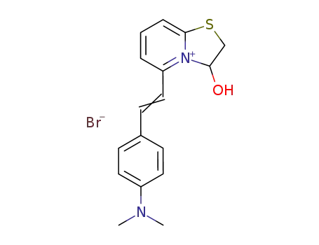 Molecular Structure of 50964-04-0 (5-(4-dimethylamino-styryl)-3-hydroxy-2,3-dihydro-thiazolo[3,2-<i>a</i>]pyridinylium; bromide)