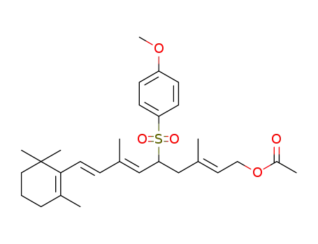 Acetic acid (2E,6E,8E)-5-(4-methoxy-benzenesulfonyl)-3,7-dimethyl-9-(2,6,6-trimethyl-cyclohex-1-enyl)-nona-2,6,8-trienyl ester