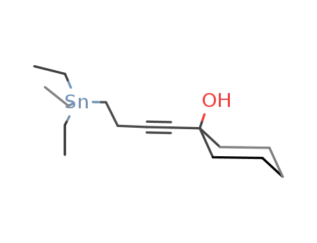 Molecular Structure of 92803-03-7 (Cyclohexanol, 1-[4-(triethylstannyl)-1-butynyl]-)
