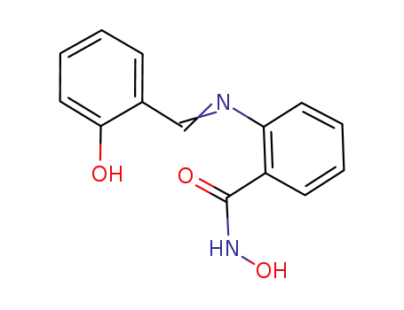 Molecular Structure of 90267-81-5 (Benzamide, N-hydroxy-2-[[(2-hydroxyphenyl)methylene]amino]-)