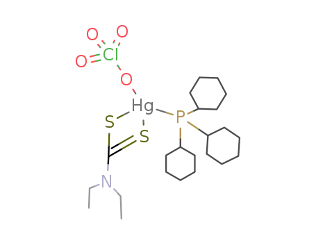 Hg(S<sub>2</sub>CN(CH<sub>2</sub>CH<sub>3</sub>)2)(P(C<sub>6</sub>H<sub>11</sub>)3)(ClO<sub>4</sub>)