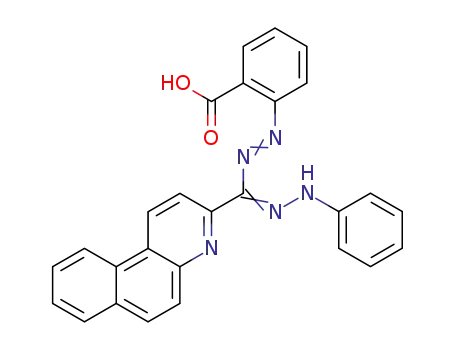 Molecular Structure of 103035-56-9 (3-benzo[<i>f</i>]quinolin-3-yl-<i>N</i>-(2-carboxy-phenyl)-<i>N</i>'''-phenyl-formazan)