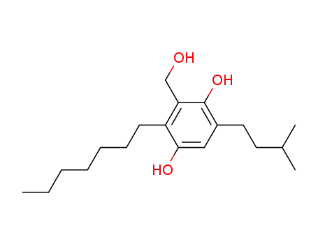 2-heptyl-3,6-dihydroxy-5-isopentyl-benzyl alcohol