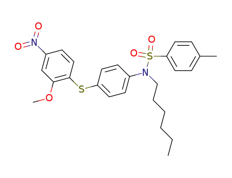 toluene-4-sulfonic acid-[<i>N</i>-hexyl-4-(2-methoxy-4-nitro-phenylsulfanyl)-anilide]