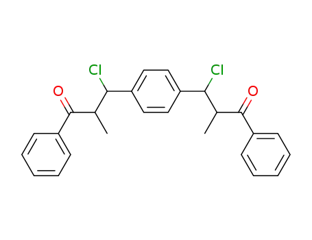 Molecular Structure of 859954-86-2 (1,4-bis-(1-chloro-2-methyl-3-oxo-3-phenyl-propyl)-benzene)