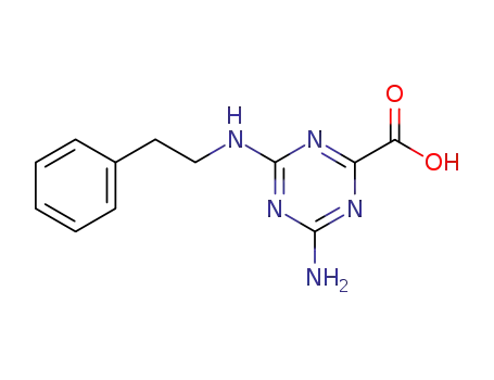 Molecular Structure of 104621-88-7 (amino-phenethylamino-[1,3,5]triazine-2-carboxylic acid)