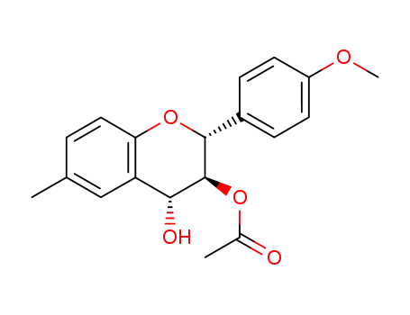 (+/-)-3<i>t</i>-Acetoxy-2<i>r</i>-(4-methoxy-phenyl)-6-methyl-chroman-4<i>c</i>-ol