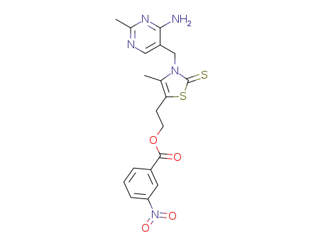 Molecular Structure of 108395-74-0 (3-(4-amino-2-methyl-pyrimidin-5-ylmethyl)-4-methyl-5-[2-(3-nitro-benzoyloxy)-ethyl]-3<i>H</i>-thiazole-2-thione)