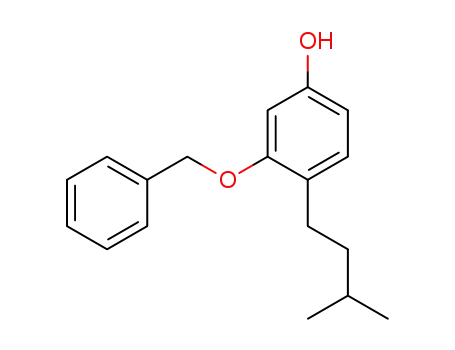 Molecular Structure of 109397-01-5 (4-Hydroxy-2-benzyloxy-1-isopentyl-benzol)