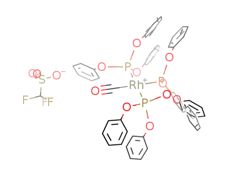 [Rh(CO)(P(OC<sub>6</sub>H<sub>5</sub>)3)3]<sup>(1+)</sup>*CF<sub>3</sub>SO<sub>3</sub><sup>(1-)</sup>=[Rh(CO)(P(OC<sub>6</sub>H<sub>5</sub>)3)3]CF<sub>3</sub>SO<sub>3</sub>