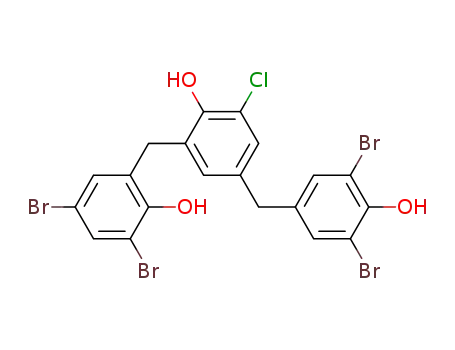 Molecular Structure of 859784-28-4 (2-chloro-6-(3,5-dibromo-2-hydroxy-benzyl)-4-(3,5-dibromo-4-hydroxy-benzyl)-phenol)