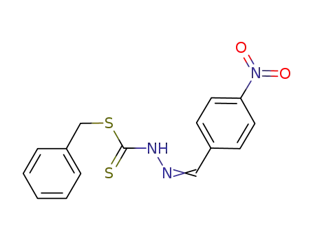 Molecular Structure of 189195-63-9 (Hydrazinecarbodithioic acid, [(4-nitrophenyl)methylene]-, phenylmethyl
ester)