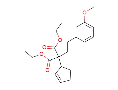Molecular Structure of 859446-08-5 (cyclopent-2-enyl-(3-methoxy-phenethyl)-malonic acid diethyl ester)