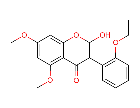 Molecular Structure of 111357-74-5 (3-(2-ethoxy-phenyl)-2-hydroxy-5,7-dimethoxy-chroman-4-one)
