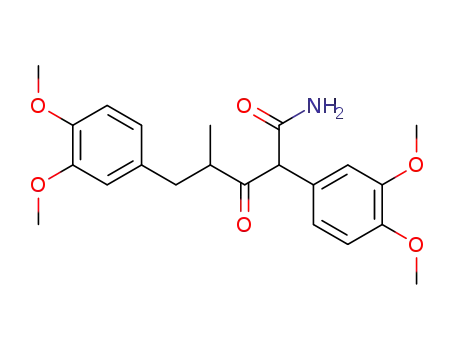 Molecular Structure of 857808-38-9 (2,5-bis-(3,4-dimethoxy-phenyl)-4-methyl-3-oxo-valeric acid amide)