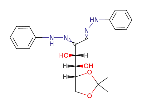 Molecular Structure of 165199-07-5 (<i>O</i><sup>5</sup>,<i>O</i><sup>6</sup>-isopropylidene-D-<i>arabino</i>-[2]hexosulose-bis-phenylhydrazone)