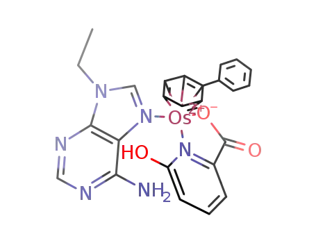 Molecular Structure of 1114376-14-5 ((η6-biphenyl)(6-hydroxopicolinato)(9-ethyladenine-N1)osmium(II)(1+))