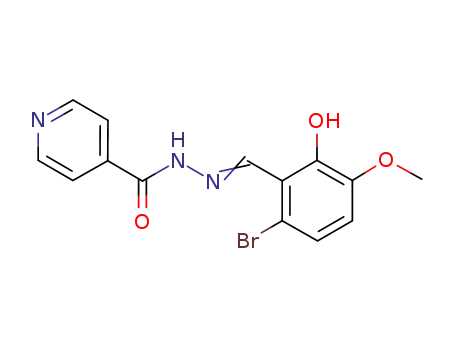 Molecular Structure of 1226513-68-3 (isonicotinic acid (6-bromo-2-hydroxy-3-methoxybenzylidene)hydrazide)