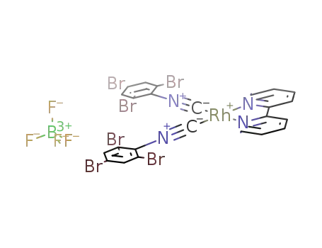 [Rh(2,2'-bipyridine)(CNC<sub>6</sub>H<sub>2</sub>Br<sub>3</sub>-2,4,6)2]BF<sub>4</sub>
