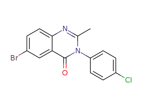 Molecular Structure of 4122-78-5 (7-bromo-3-(4-chloro-phenyl)-2-methyl-3<i>H</i>-quinazolin-4-one)