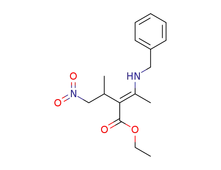 2-Butenoic acid, 2-(1-methyl-2-nitroethyl)-3-[(phenylmethyl)amino]-,
ethyl ester