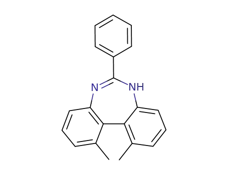 Molecular Structure of 33283-31-7 (1,11-dimethyl-6-phenyl-5<i>H</i>-dibenzo[<i>d</i>,<i>f</i>][1,3]diazepine)