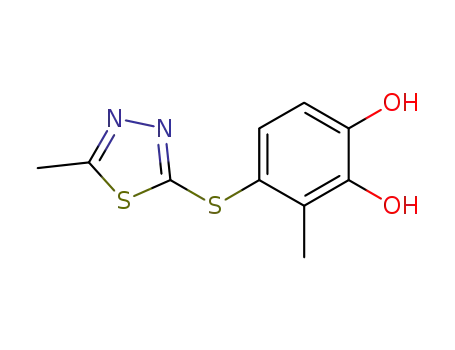 Molecular Structure of 1169880-68-5 (3-methyl-4-(5-methyl-1,3,4-thiadiazol-2-ylthio)benzene-1,2-diol)