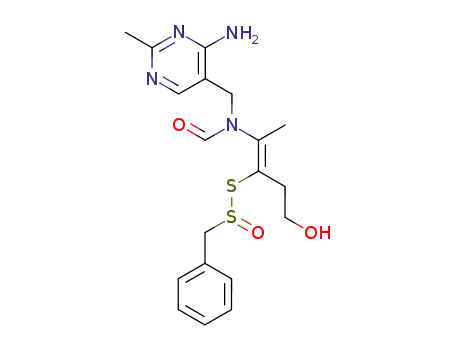 <i>N</i>-(4-amino-2-methyl-pyrimidin-5-ylmethyl)-<i>N</i>-(4-hydroxy-1-methyl-2-phenylmethanesulfinylmercapto-but-1-en-<i>t</i>-yl)-formamide