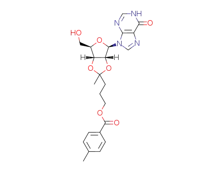 3-((3aR,4R,6R,6aR)-4-(hydroxymethyl)-2-methyl-6-(6-oxo-1,6-dihydropurin-9-yl)-tetrahydrofuro[3,4-d][1,3]dioxol-2-yl)propyl 4-methylbenzoate