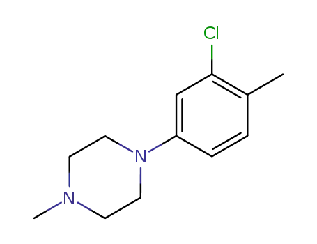 Molecular Structure of 46409-95-4 (1-(3-chloro-4-methyl-phenyl)-4-methyl-piperazine)