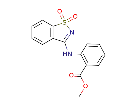 Molecular Structure of 101187-51-3 (<i>N</i>-(1,1-dioxo-1λ<sup>6</sup>-benz[<i>d</i>]isothiazol-3-yl)-anthranilic acid methyl ester)