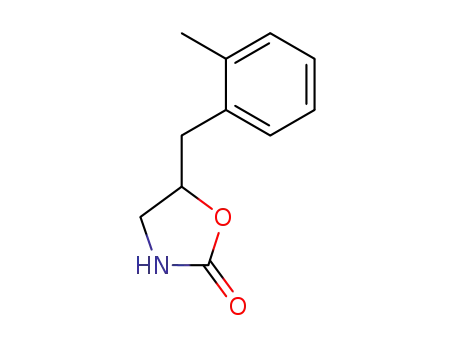 Molecular Structure of 62825-94-9 (2-Oxazolidinone, 5-[(2-methylphenyl)methyl]-)