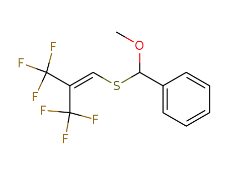 Molecular Structure of 33830-97-6 ([Methoxy-(3,3,3-trifluoro-2-trifluoromethyl-propenylsulfanyl)-methyl]-benzene)