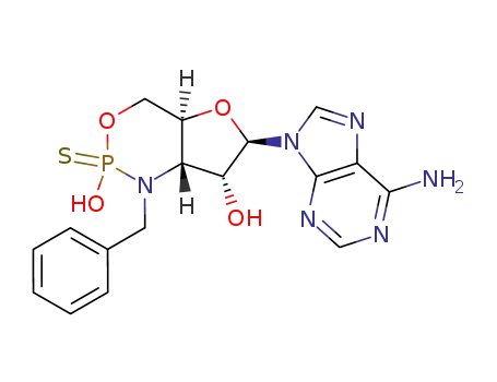 (4a<i>R</i>)-6<i>t</i>-(6-amino-purin-9-yl)-1-benzyl-2ξ-mercapto-2ξ-oxo-(4a<i>r</i>,7a<i>t</i>)-hexahydro-2λ<sup>5</sup>-furo[3,2-<i>d</i>][1,3,2]oxazaphosphinin-7<i>c</i>-ol