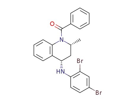(+/-)-(1-benzoyl-2<i>c</i>-methyl-1,2,3,4-tetrahydro-[4<i>r</i>]quinolyl)-(2,4-dibromo-phenyl)-amine